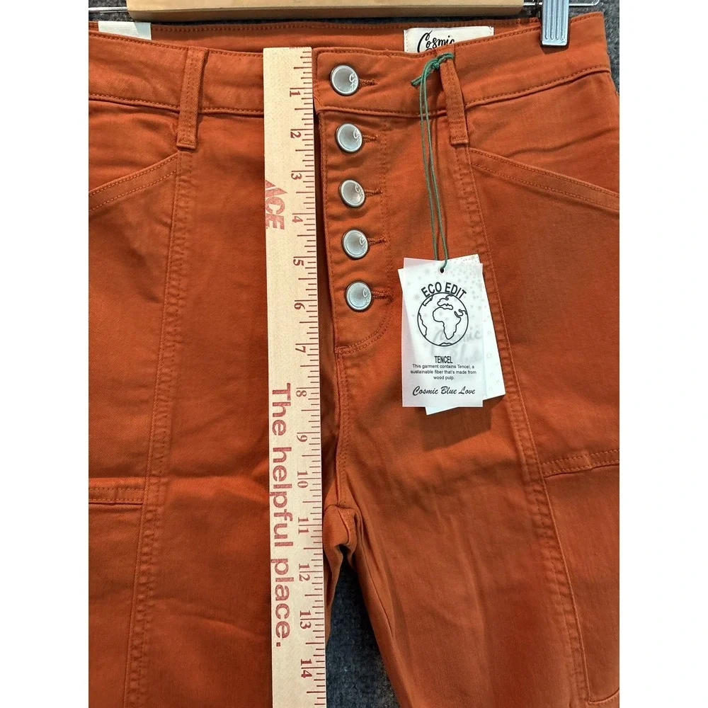 Cosmic Blue Love Pants Womens 28 High Rise Eco Edit Tencel Stretch Spiced Cinnam - Picture 8 of 9